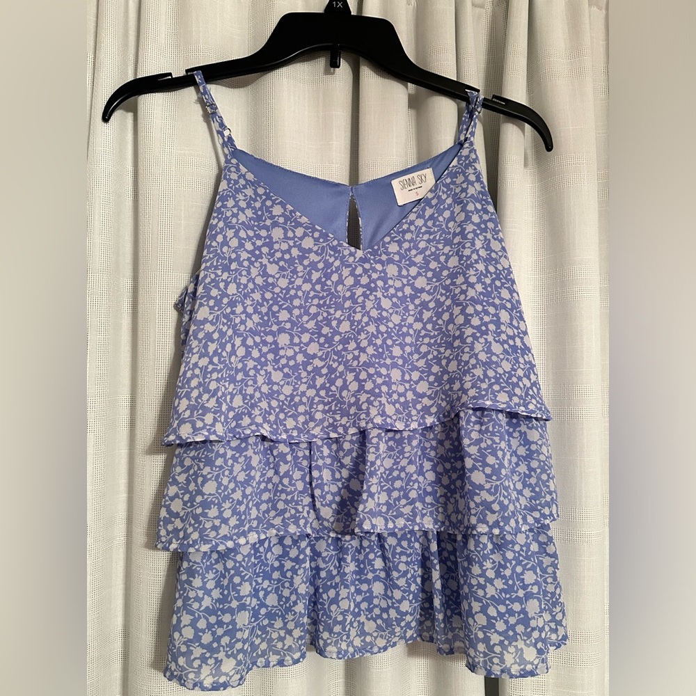 Blue dressy tank top